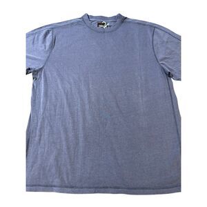 Weekendz off men's washed blue T-shirt crew neck short sleeves exposed seams L